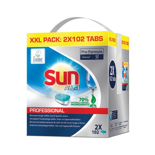 Sun Pro Formula All In 1 Dishwasher Tabs 2x102 (Pack of 204) 101109057