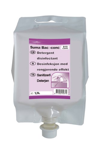 Diversey Suma Bac D10 Detergent and Disinfectant Concentrate 1.5 Litre (Pack of 4) 7010071