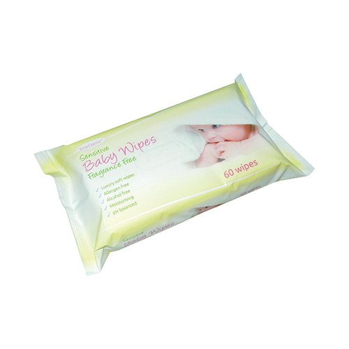EcoTech Baby Wipes Fragrance Free 60 Sheets (Pack of 12) FPBW60FF
