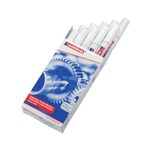 Edding 8750 Industry Paint Marker Bullet Tip (Pack of 10) White 4-8750049