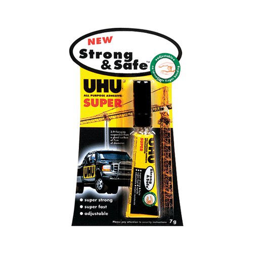 UHU Strong and Safe Super Glue 7g (Pack of 12) 39722 Glues ED39722