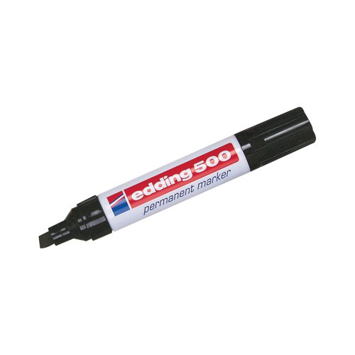 This Edding 500 permanent marker features a large chisel tip for a variable 2.0-7.0mm line width. Suitable for use on a variety of surfaces including glass, metal, plastic and stone, the marker is great for eye-catching displays, labelling and more. The low odour ink is quick drying and water and light resistant for long lasting use. Suitable for both indoor and outdoor use, this pack contains 10 black markers.