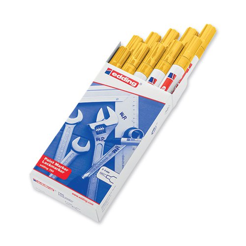 Edding 750 Bullet Tip Paint Marker Medium Yellow (Pack of 10) 750-005