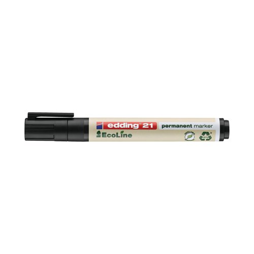 Edding 21 Ecoline Permanent Markers Black (Pack of 10) 4-21001 - Edding - ED91778 - McArdle Computer and Office Supplies