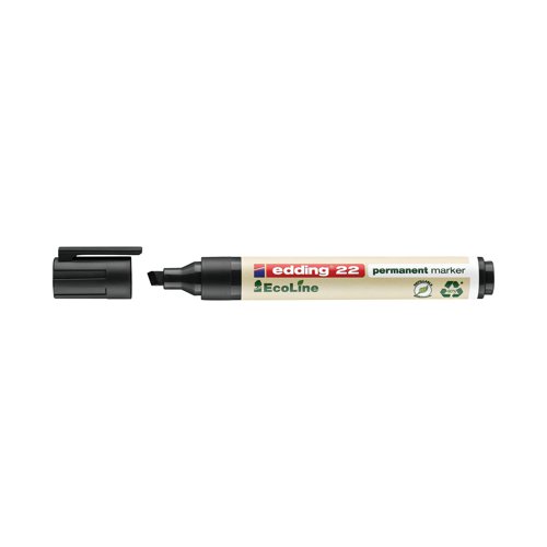 Edding 22 Ecoline Permanent Marker Black (Pack of 10) 4-22001 - Edding - ED91796 - McArdle Computer and Office Supplies