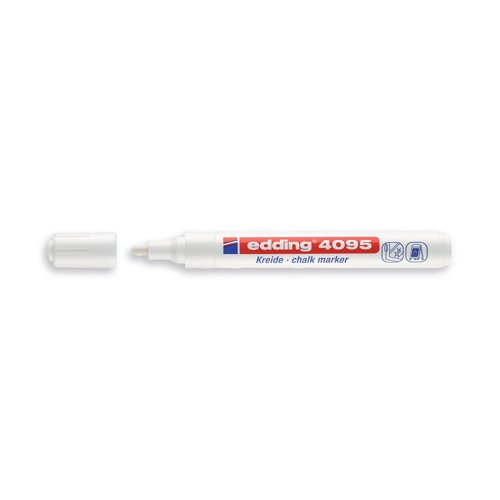 ED96368 Edding 4095 Chalk Markers Bullet Tip White (Pack of 5) 4-4095-5049