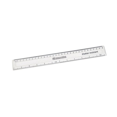 RL00021437 Azeeda Standing Penguin 15cm White Plastic Ruler 6 Inch