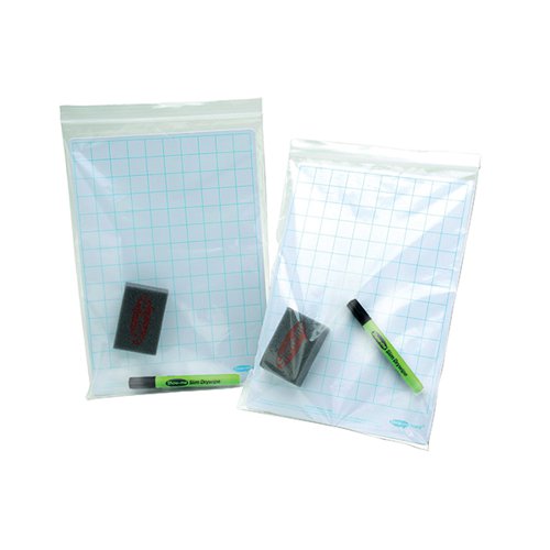 Show-me A3 Whiteboard Kit Storage Grip Seal Bags (Pack of 100) GA3