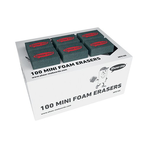 Show-me Mini Foam Whiteboard Eraser (Pack of 100) MFE100 EG60091 Buy online at Office 5Star or contact us Tel 01594 810081 for assistance