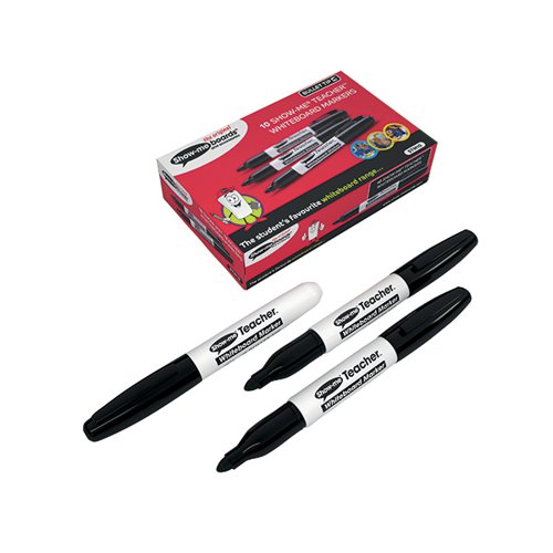 Show-me Teacher Drywipe Marker Black (Pack of 10) STM10 EG60301 Buy online at Office 5Star or contact us Tel 01594 810081 for assistance