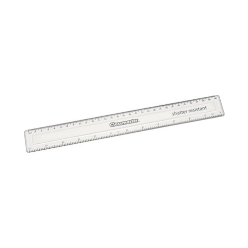 Classmaster Shatter Resistant Ruler 30cm Clear (Pack of 100) SPR30100