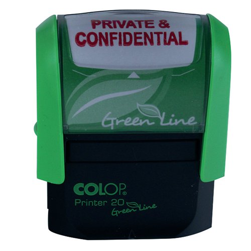 COLOP Green Line Word Stamp PRIVATE and CONFIDENTIAL Red P20GLPRI EM00557 Buy online at Office 5Star or contact us Tel 01594 810081 for assistance