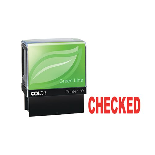 COLOP Green Line Word Stamp CHECKED Red C144837CHE EM00817 Buy online at Office 5Star or contact us Tel 01594 810081 for assistance