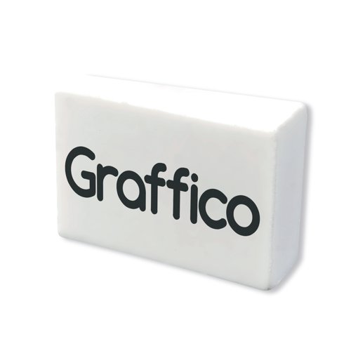 Ideal for classroom use, this Graffico eraser is made from high strength, durable plastic for long lasting use. PVC and latex free, the eraser provides high quality, effective correction. This bulk pack contains 45 white erasers.