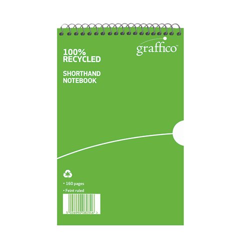 Graffico Recycled Shorthand Notebook 160 Pages 203x127mm EN08034