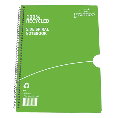 Graffico Recycled Wirebound Notebook 100 Pages A4  9100035 Single