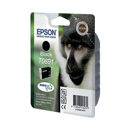 Epson T0891 Ink Cartridge DURABrite Ultra Monkey Black C13T08914011 EP08914 Buy online at Office 5Star or contact us Tel 01594 810081 for assistance