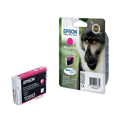 Epson T0893 Ink Cartridge DURABrite Ultra Monkey Magenta C13T08934011 EP08934 Buy online at Office 5Star or contact us Tel 01594 810081 for assistance