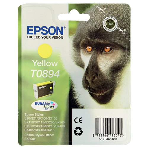 Epson T0894 Ink Cartridge DURABrite Ultra Monkey Yellow C13T08944011