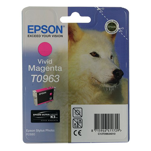 Epson T0963 Ink Cartridge Ultra Chrome K3 Vivid Magenta C13T09634010