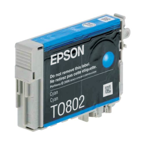Epson T0802 Photographic Ink Cartridge Claria Cyan C13T08024011 - Epson - EP32971 - McArdle Computer and Office Supplies
