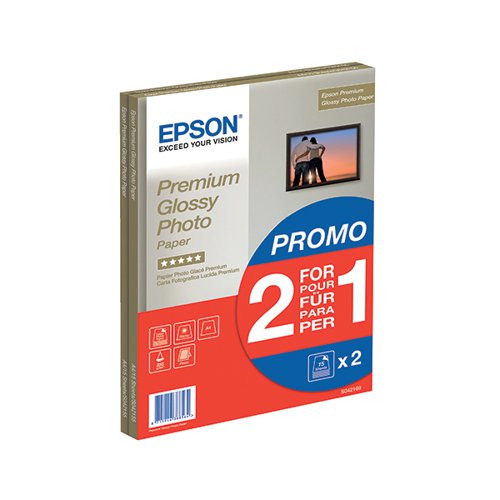 Epson Premium Glossy Photo A4 Paper 2-for-1 (Pack of 15 + 15 Free) C13S042169 EP38856 Buy online at Office 5Star or contact us Tel 01594 810081 for assistance
