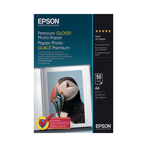 Epson Premium Glossy Photo A4 Paper (Pack of 50) C13S041624 EP41624 Buy online at Office 5Star or contact us Tel 01594 810081 for assistance