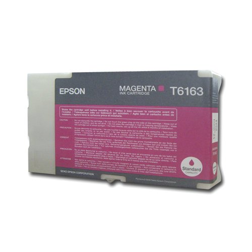 Install a genuine Epson T6163 Magenta High Yield Inkjet Cartridge for long-lasting results from your Epson B-500 series inkjet printer. Packed with enough ink to print 3,000 pages, it offers an economical, reliable alternative to laser printers in your business. It's packed with high quality DURABrite ink that reduces the risk of ugly smudges or blotting caused by water, ensuring documents remain bright and crisp.