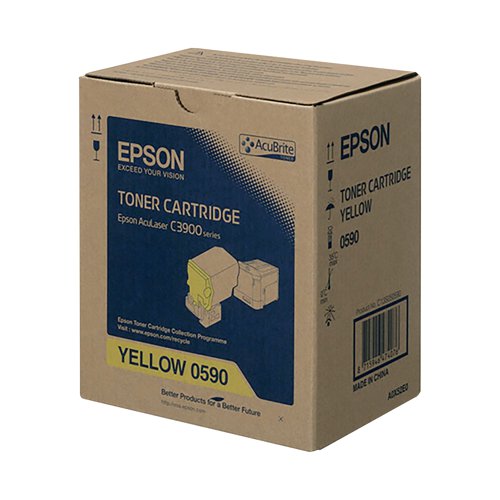 For a cartridge that gives you a wide range of hues and shade and precise printing, the Epson S050590 yellow toner cartridge is the perfect product for you. With a variety of expression, from the most saturated, bright tones to subtler shades, you can be certain that any image or graphic is printed without a problem. Cartridge is easily installed into your laser printer, taking no specialist knowledge. Compatible with Epson AcuLaser CX37 series and C3900 series printers. Page yield of up to 6,000 pages.