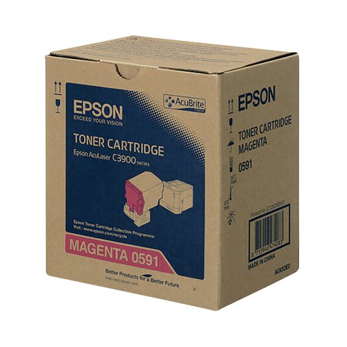 For a cartridge that gives you a wide range of hues and shade and precise printing, the Epson S050591 magenta toner cartridge is the perfect product for you. With a variety of expression, from the most saturated, bright tones to subtler shades, you can be certain that any image or graphic is printed without a problem. Cartridge is easily installed into your laser printer, taking no specialist knowledge. Compatible with Epson AcuLaser CX37 series and C3900 series printers. Page yield of up to 6,000 pages.
