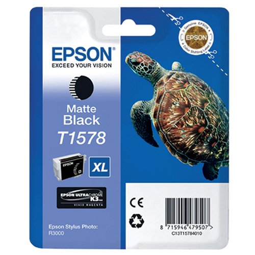 Epson T1578 Ink Cartridge Ultra Chrome K3 XL High Yield Turtle Matte Black C13T15784010 - EP47950