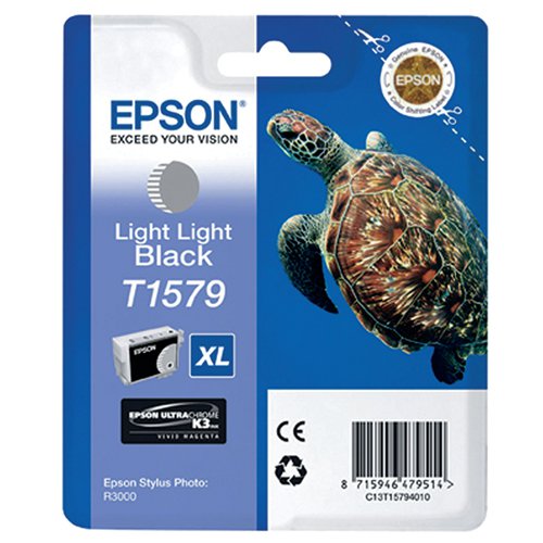 Epson T1579 Ink Cartridge Ultra Chrome K3 XL High Yield Turtle Light Light Black C13T15794010 - Epson - EP47951 - McArdle Computer and Office Supplies