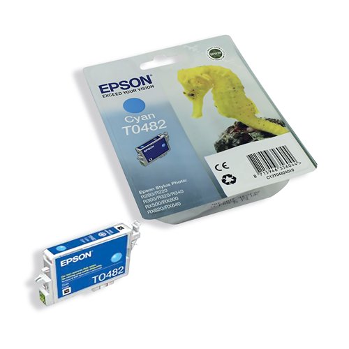 Epson T0482 Ink Cartridge Seahorse Cyan C13T04824010 - Epson - EP48240 - McArdle Computer and Office Supplies