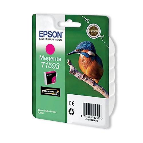 Epson T1593 Ink Cartridge Ultra Chrome Hi-Gloss2 Kingfisher Magenta C13T15934010