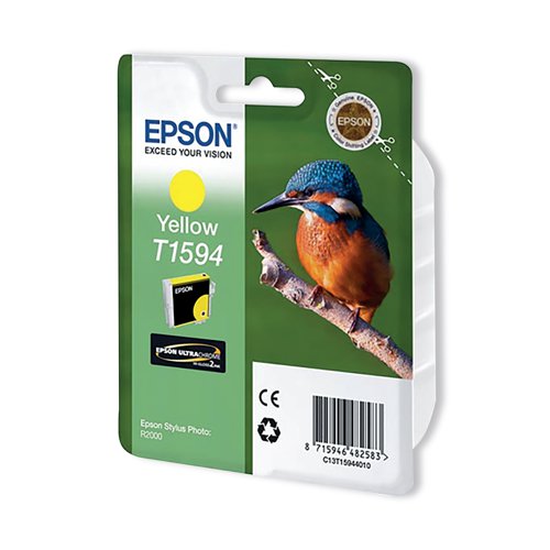 Epson T1594 Ink Cartridge Ultra Chrome Hi-Gloss2 Kingfisher Yellow C13T15944010 - Epson - EP48258 - McArdle Computer and Office Supplies