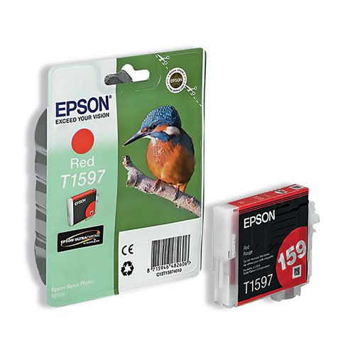 Epson T1597 Ink Cartridge Ultra Chrome Hi-Gloss2 Kingfisher Red C13T15974010 EP48260 Buy online at Office 5Star or contact us Tel 01594 810081 for assistance