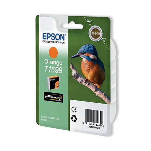 Epson T1599 Ink Cartridge Ultra Chrome Hi-Gloss2 Kingfisher Orange C13T15994010 EP48264 Buy online at Office 5Star or contact us Tel 01594 810081 for assistance