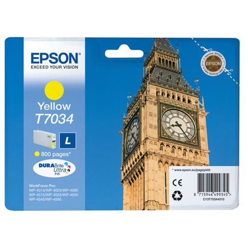 Epson T7034 Yellow Inkjet Cartridge C13T70344010 / T7034
