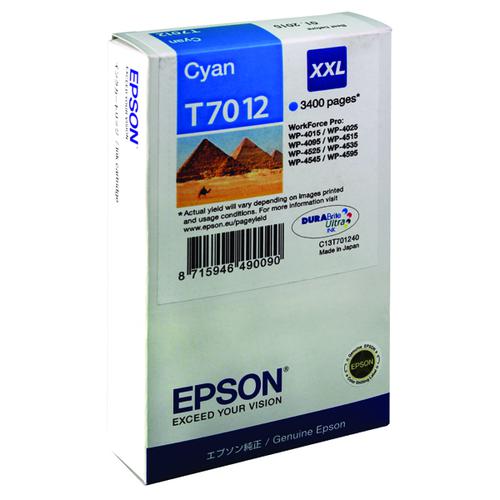 Epson T7012 Cyan Extra High Yield Inkjet Cartridge C13T70124010 / T7012