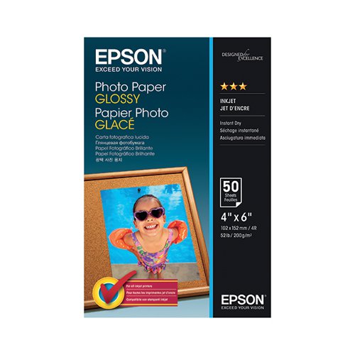 Epson Photo Paper Glossy 10x15cm 200gsm (Pack of 50) C13S042547 EP52949 Buy online at Office 5Star or contact us Tel 01594 810081 for assistance