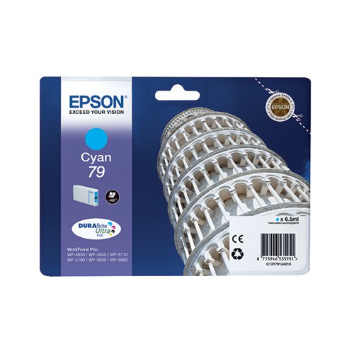 Epson 79 Ink Cartridge DURABrite Ultra Tower of Pisa Cyan C13T79124010
