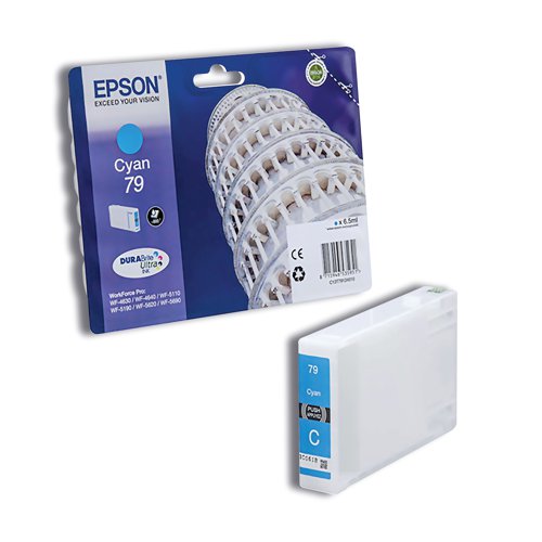 EP53595 Epson 79 Ink Cartridge DURABrite Ultra Tower of Pisa Cyan C13T79124010
