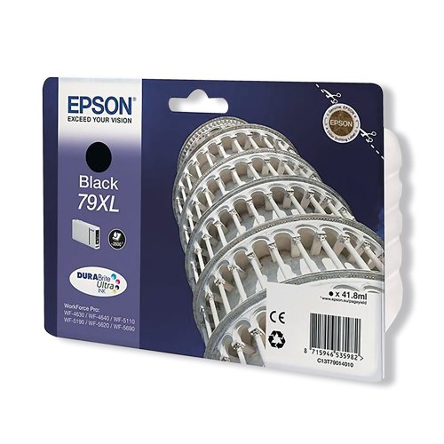 Epson 79XL Ink Cartridge DURABrite Ultra Ink High Yield Tower of Pisa Black C13T79014010 - EP53598