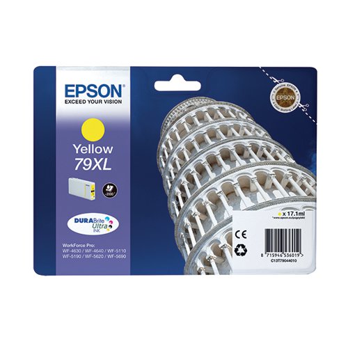 Epson 79XL Ink Cartridge DURABrite Ultra Ink High Yield Tower of Pisa Yellow C13T79044010