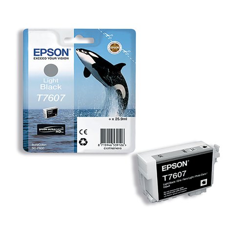 Epson T7607 Ink Cartridge Ultra Chrome HD Killer Whale Light Black C13T76074010 - EP53912