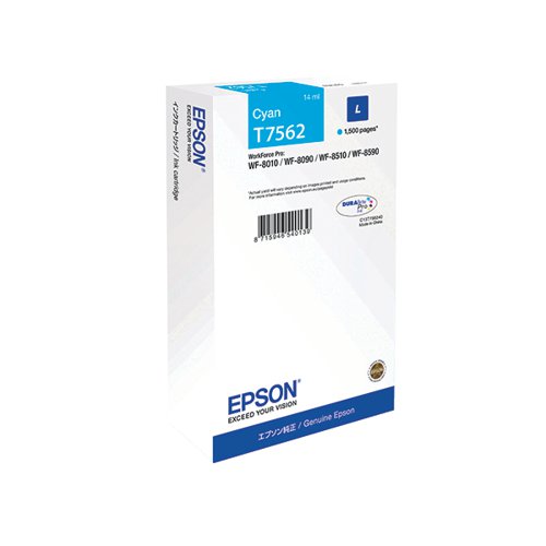 Epson T7562 L Cyan High Yield Ink Cartridge C13T756240 / T7562