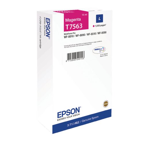 Epson T7563 L Magenta High Yield Ink Cartridge C13T756340 / T7563