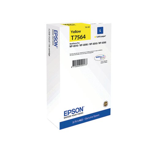 Epson T7564 L Yellow High Yield Ink Cartridge C13T756440 / T7564