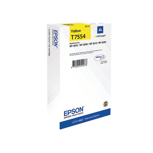 Epson T7554 XL Yellow High Yield Ink Cartridge C13T755440 / T7554