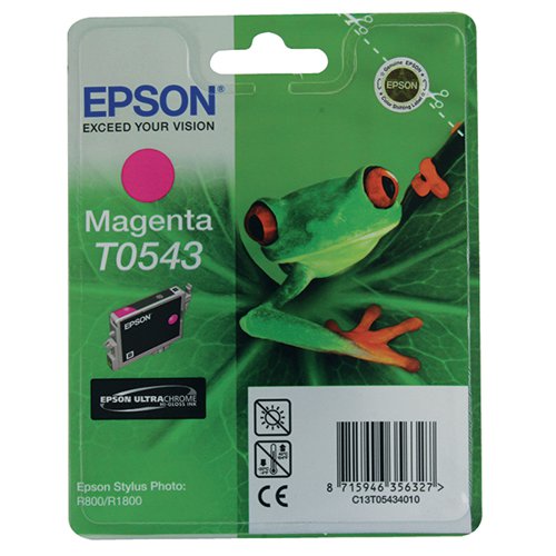 Epson T0543 Ink Cartridge Ultra Chrome Hi-Gloss Frog Magenta C13T05434010